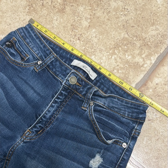 KanCan Deep Indigo Cut Off Denim Bermuda Shorts, Sz 7 - Picture 5 of 8